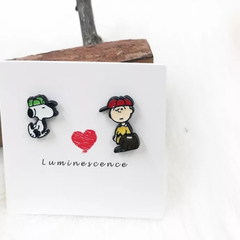 2/$15 PEANUTS ENAMEL HYPOALLERGENIC STUD EARRINGS